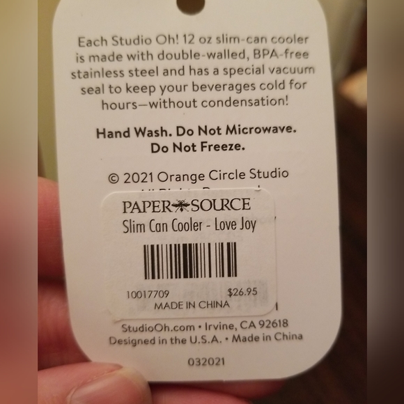 StudiOh! 12oz slim can cooler NWT - Picture 6 of 7